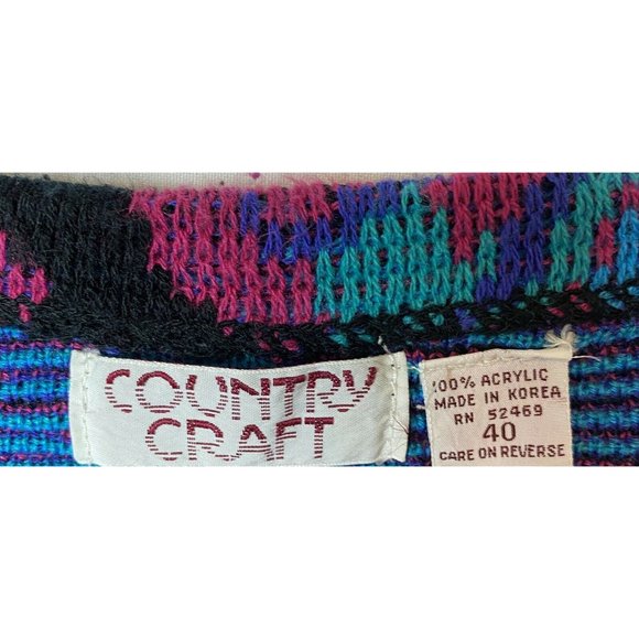 Country Craft Vintage Floral Bright Sweater M/L - Picture 3 of 11